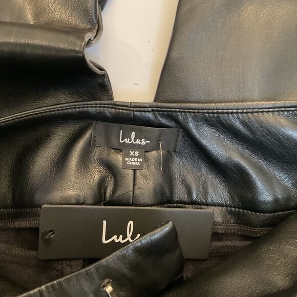Lulus City Status Pants Women's XS Black Vegan Leather Hi Rise Bootcut NWT - Picture 7 of 16